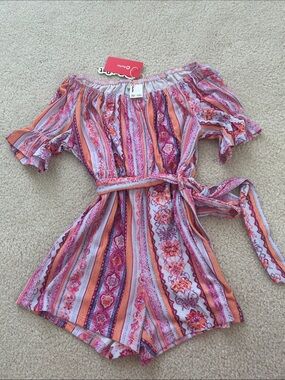 Girls size 5-6 5/6 one piece romper light summer fun pattern new nwt boho